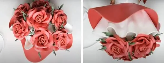 букет роз из изолона - декорирование
