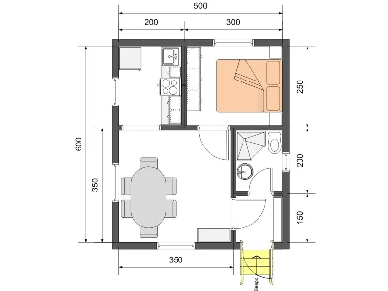 Дом 6 на 8 одноэтажный планировка с печкой
